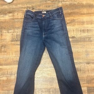 Mother Hustler Ankle Fray High Waisted Jeans, color Home Movie